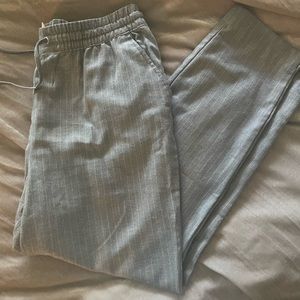 Gray pinstripe slacks